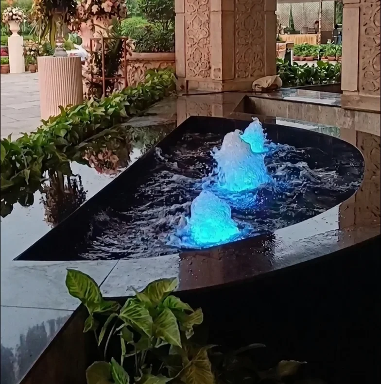 Hotel entrance fountain at Taj Palace Hotel, New Delhi by SS Aqua